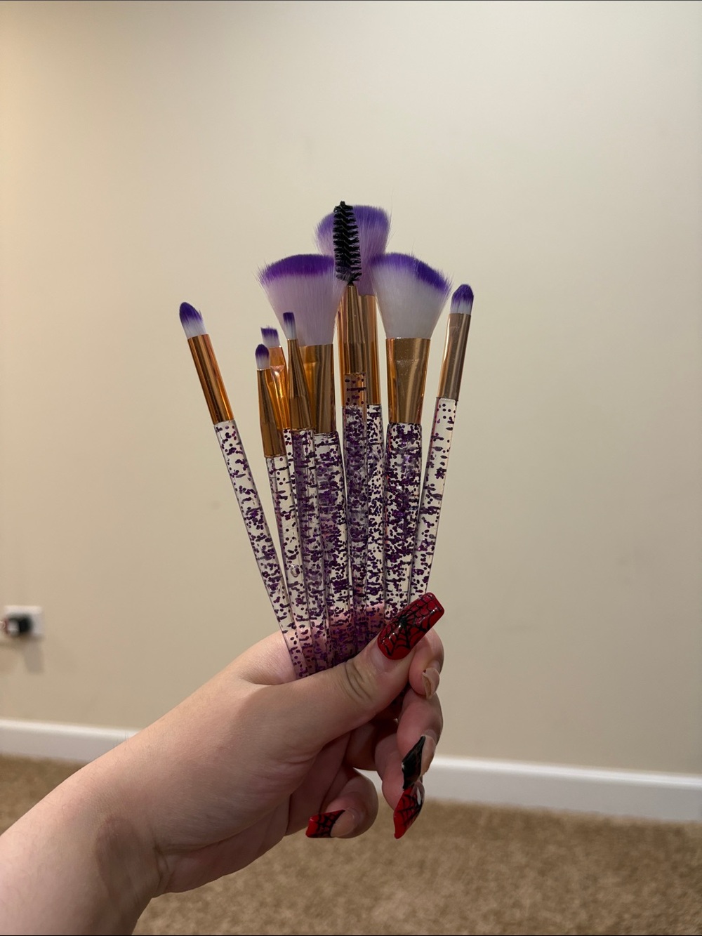 Purple Glitter Makeup Brush Set